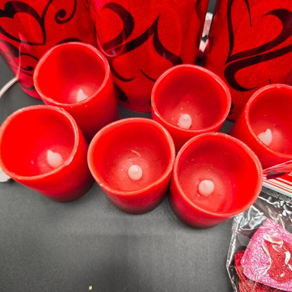 Valentines Day Decor Set With LED Light Candles String Lights & Hearts VL1800 - Picture 6 of 13